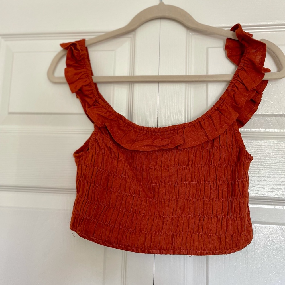 Kittenish Orange Crop Top